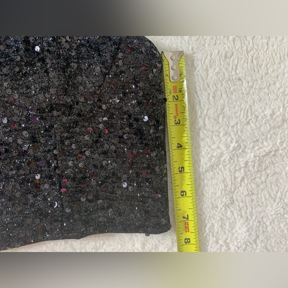 Crop top black sequin top with back closure size L (8/10) - Picture 5 of 8